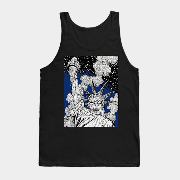 Zombie Statue of Liberty (blue) Tank Top by rsacchetto